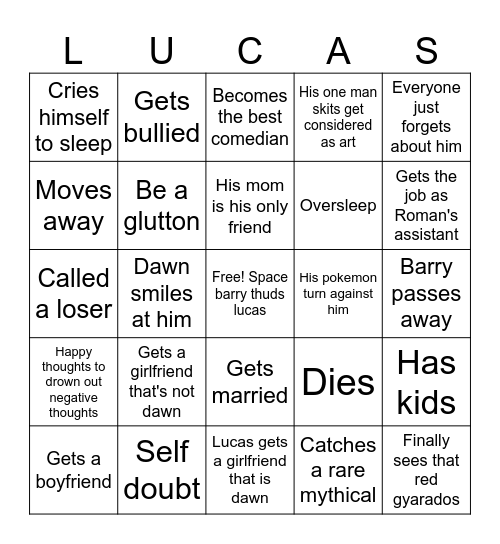Lucas mental bingo Card