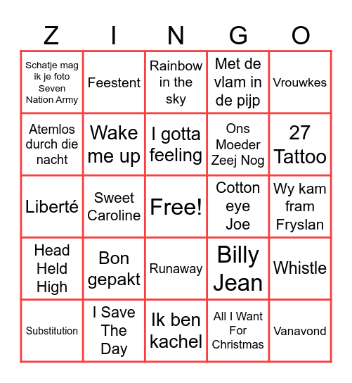 De Grote Ulbe Zingo Bingo Card