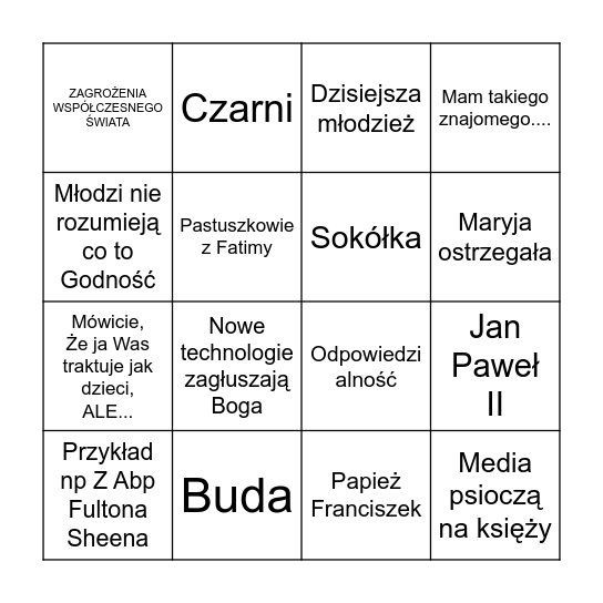 Bingo ks Łapiak Bingo Card