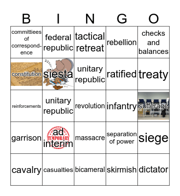 Era 5, Part 2 Vocabulary Bingo Card