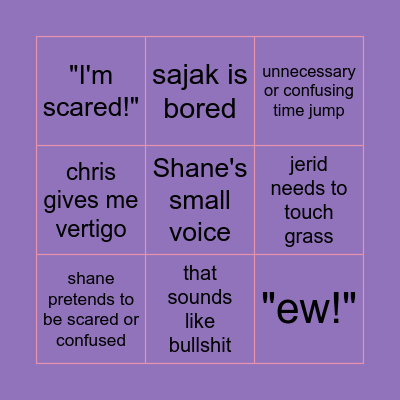 Shane Dawson Bingo Card