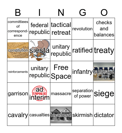Era 5, Part 2 Vocabulary Bingo Card