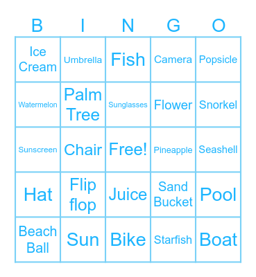 Summer Bingo Card