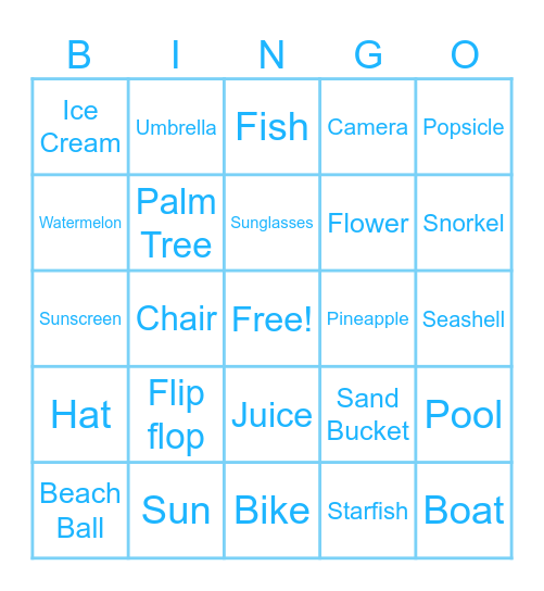 Summer Bingo Card