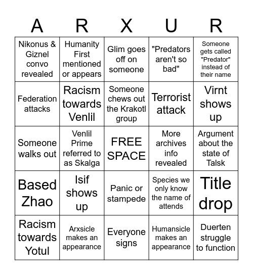 TNoP Summit Bingo Card
