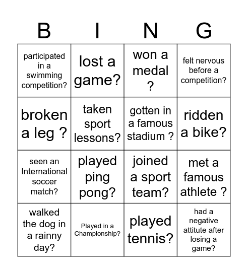 HAVE YOU Bingo Card