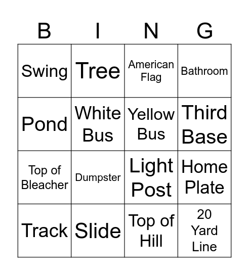 Running Bingo Card