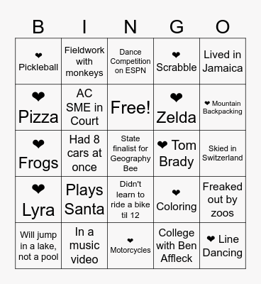 Back to the Future: Cara 2023 Bingo Card