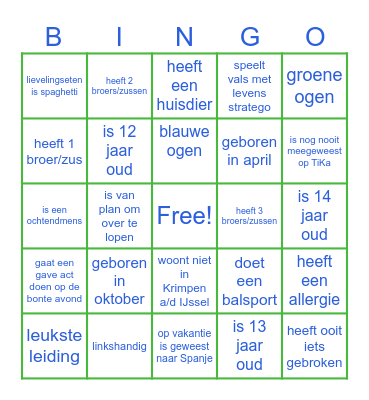 kennismaking bingo 2023 Bingo Card