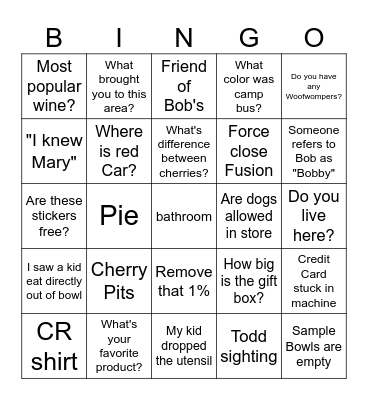 Cherry Republic Retail 2023 Bingo Card