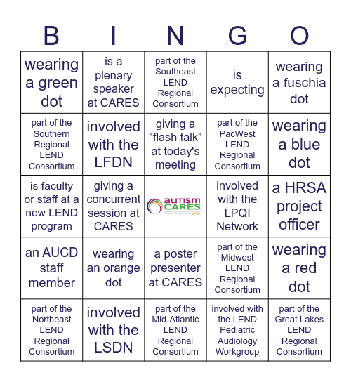 Find someone who is... Bingo Card