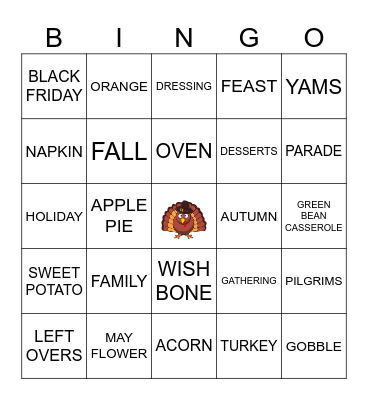 THANKSGIVING BINGO Card
