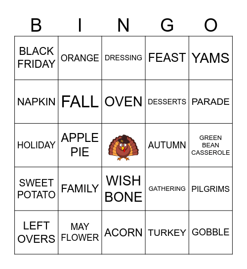 THANKSGIVING BINGO Card