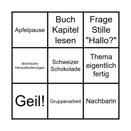 Vertreib Bingo Card