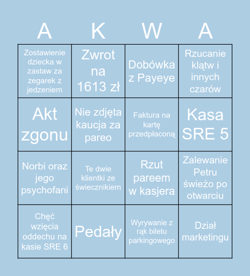 CURSED AQUATHINGS Bingo Card