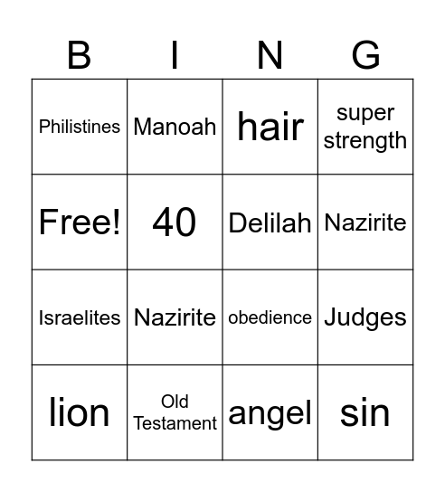 SAMSON Bingo Card