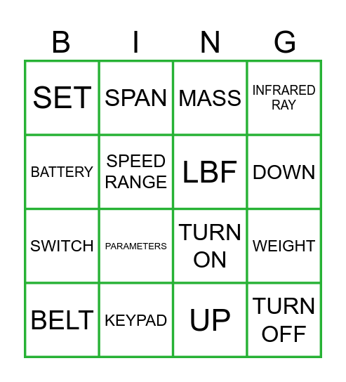 VOCABULARY Bingo Card