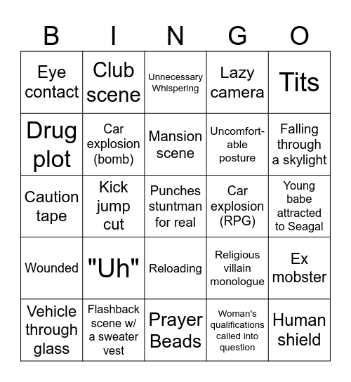 Seagal BINGO+ Bingo Card