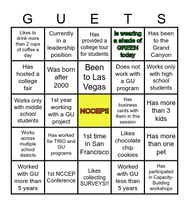 Collaborative Bingo Card