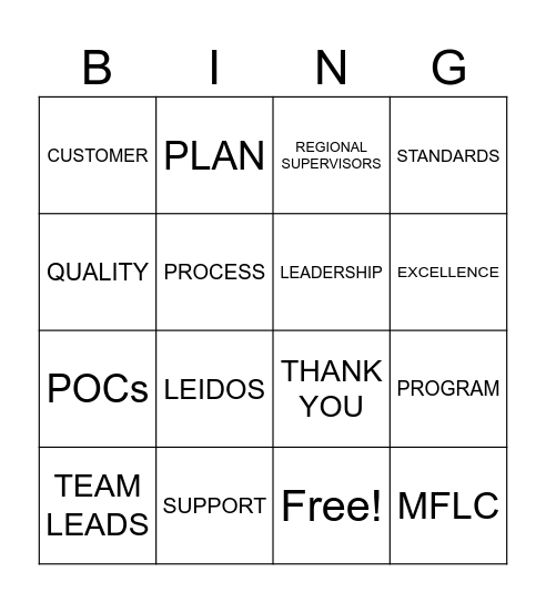 WEST of The EAST Bingo Card