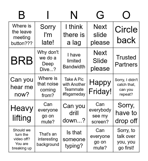 FrontStreet Bingo Card