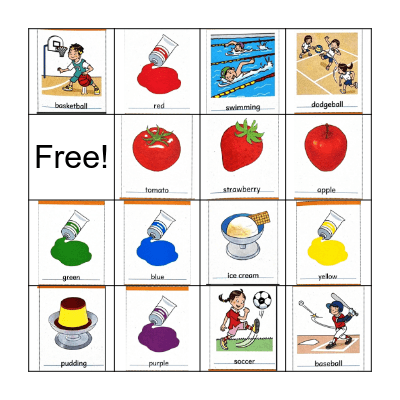 I Like Blue Bingo Card