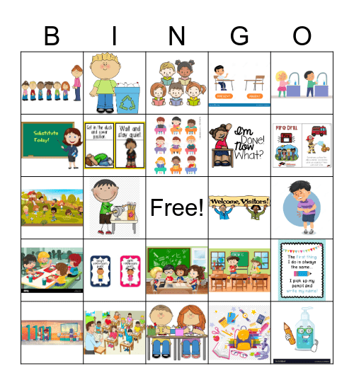 Back-to-School Procedures Bingo Card