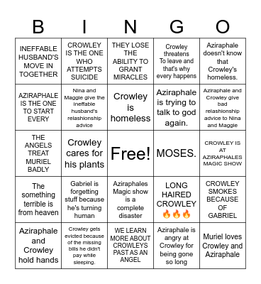 GOOD OMENS SEASON 2 Bingo Card