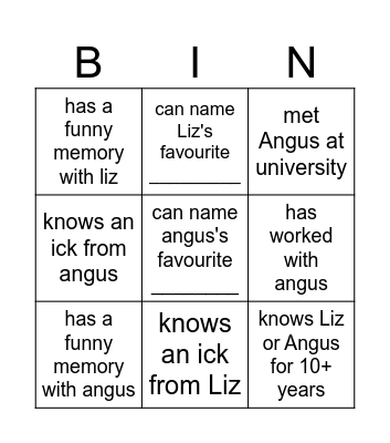 FIND A PERSO WHO... Bingo Card