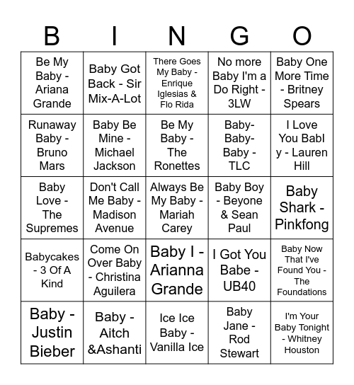 Baby Shower& Gender Reveal Bingo Card