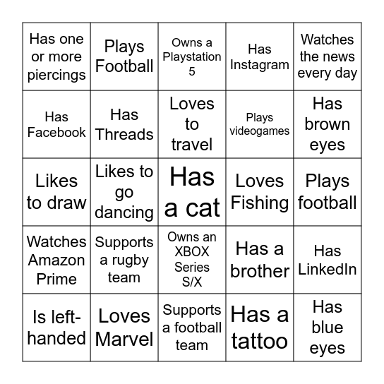 One Team Day Bingo Card