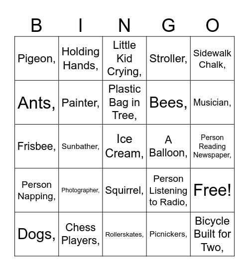 AK Bingo Card