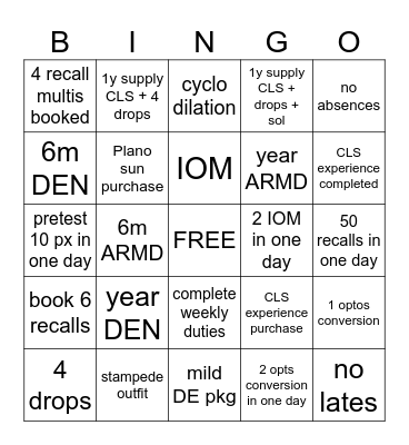 July Bingo - Week 1 Bingo Card