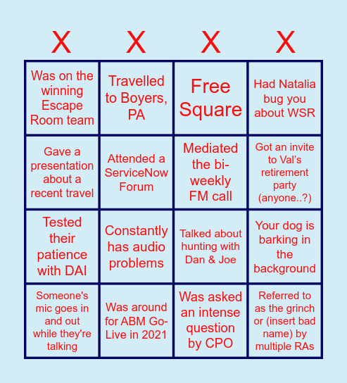 ABM BINGO Card