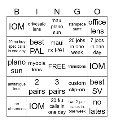 July Bingo - Week 1 Bingo Card