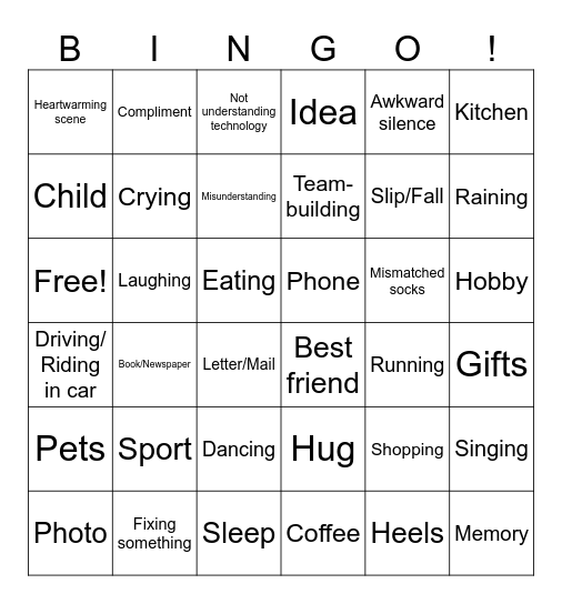 Movie Night Bingo oz.k Bingo Card