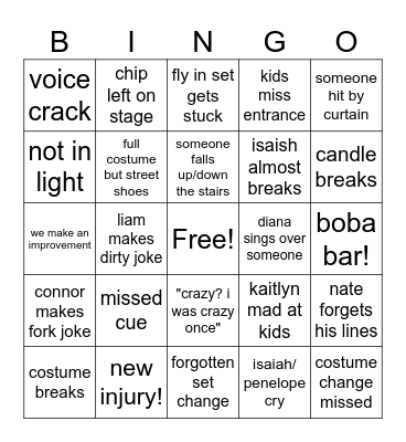 Beauty & Beast Tech Bingo Card