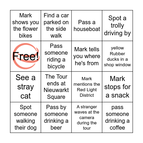 Amsterdam Beeingo Bingo Card