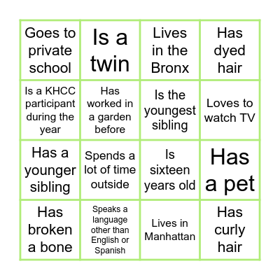 Cohort Bingo! Find someone who... Bingo Card