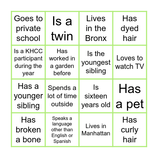 Cohort Bingo! Find someone who... Bingo Card