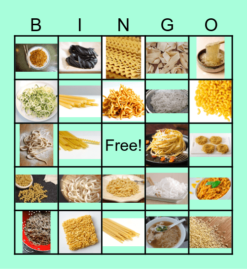 NOODLE BINGO!! Bingo Card