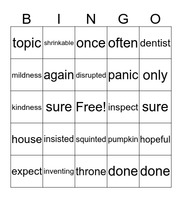 Catfish/Guppies and Clams Bingo Card