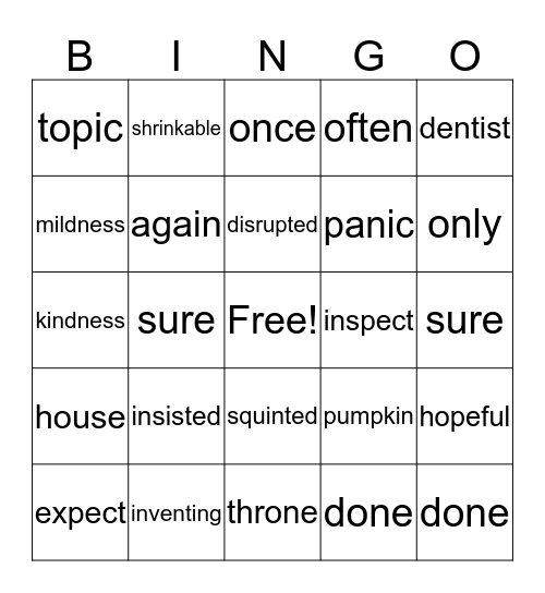 Catfish/Guppies and Clams Bingo Card