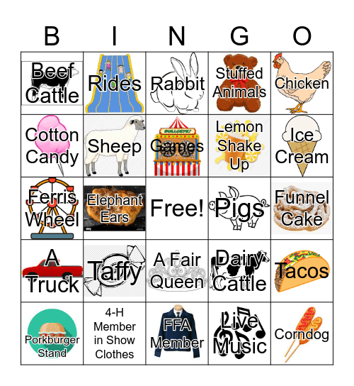 Richland County Fair Bingo Card