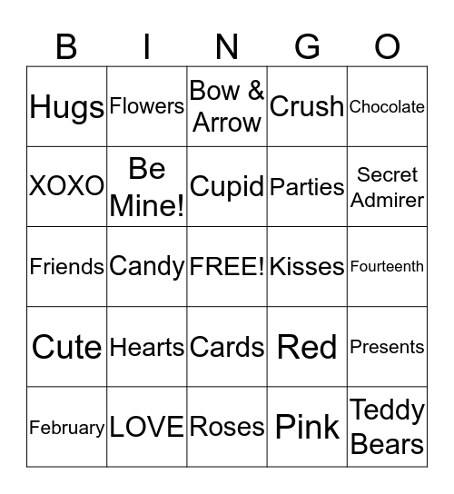 Valentine's Day Bingo Card