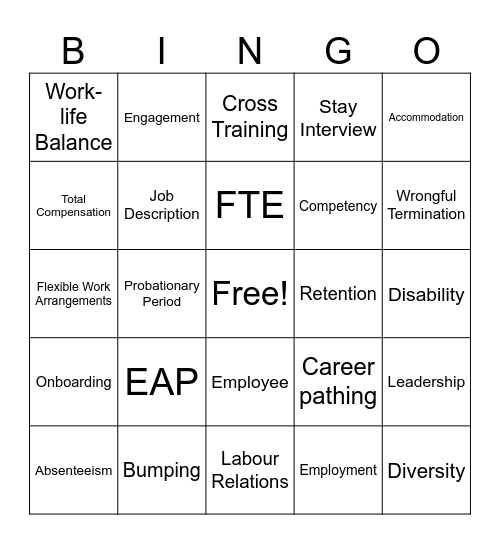 OMHRA Bingo Card