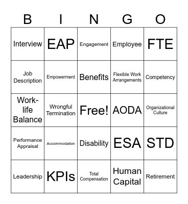 OMHRA Bingo Card