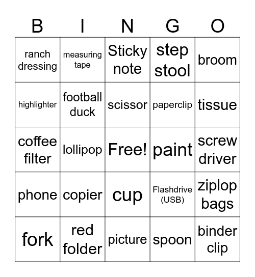 Scavenger Hunt Bingo (Office) Bingo Card