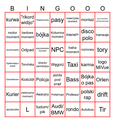 STOP CHAM BINGO Card
