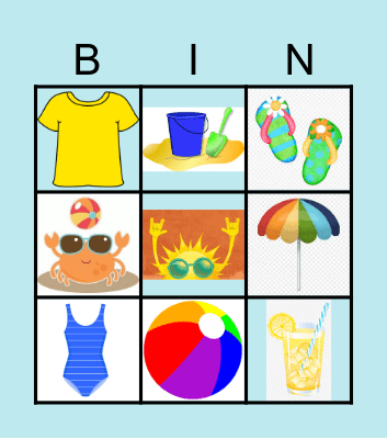Bingo de l'été! Bingo Card
